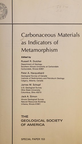 Carbonaceous materials as indicators of metamorphism (Special paper - Geological Society of America ; 153)