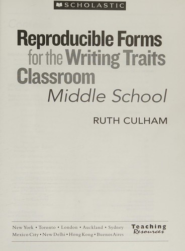 Reproducible forms for the writing traits classroom