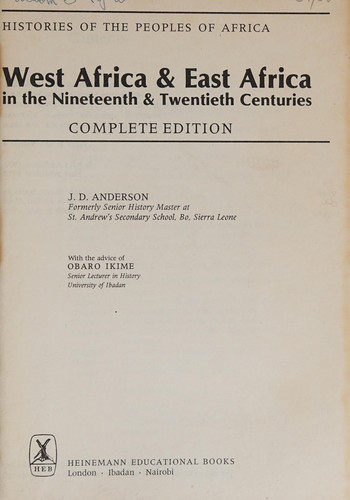 West Africa and East Africa in the nineteenth and twentieth centuries