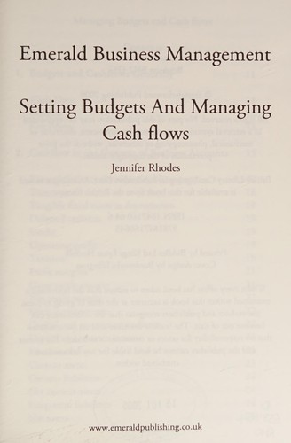 Setting budgets and managing cash flows
