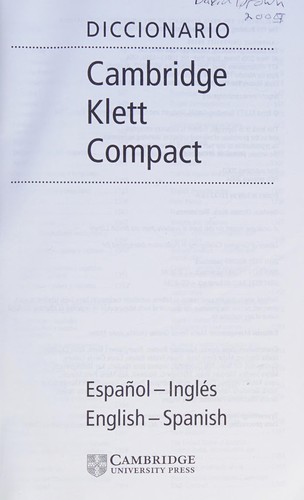 Diccionario Cambridge Klett compact