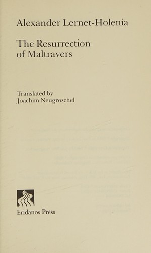 Die Auferstehung des Maltravers