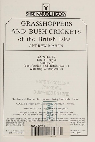 Grasshoppers and Bush-Crickets of the British Isles