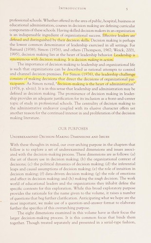 Decision Making for Educational Leaders