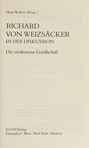 Richard von Weizsäcker in Diskussion