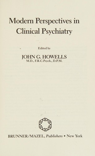 Modern perspectives in clinical psychiatry