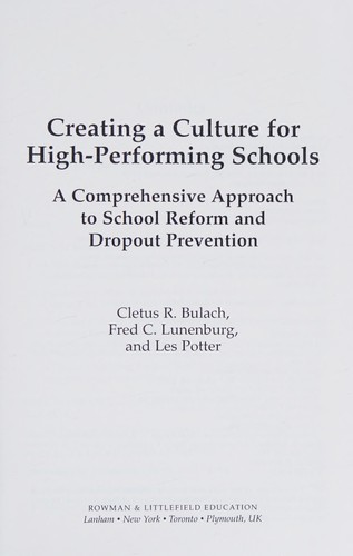 Creating a culture for high-performing schools