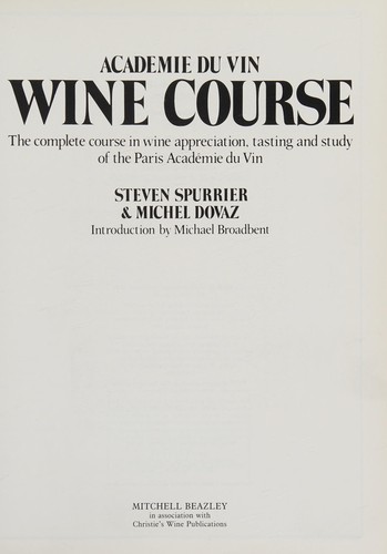 Académie du vin wine course