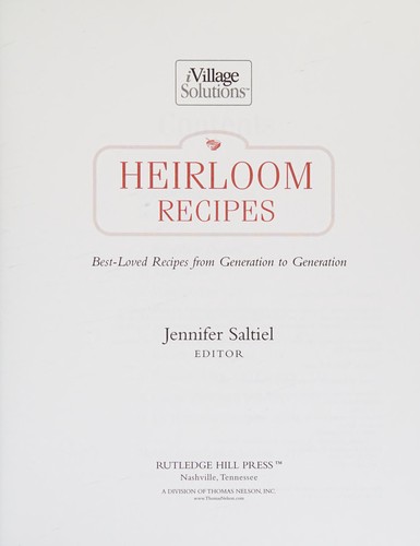 Heirloom recipes