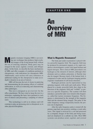 Case Studies in Chiropractic MRI