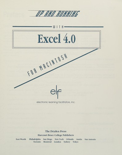 Up and running with Excel 4.0 for Macintosh