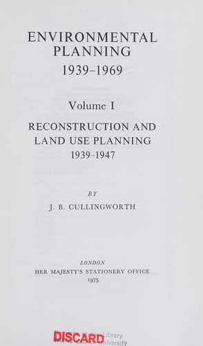 Environmental Planning, 1939-1969