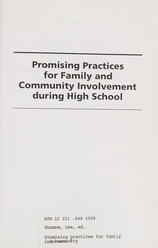 Promising practices for family and community involvement during high school