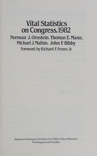 Vital statistics on Congress, 1982