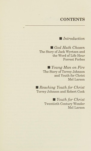 The Youth for Christ movement and its pioneers