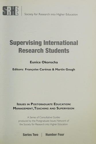 Supervising International Research Students