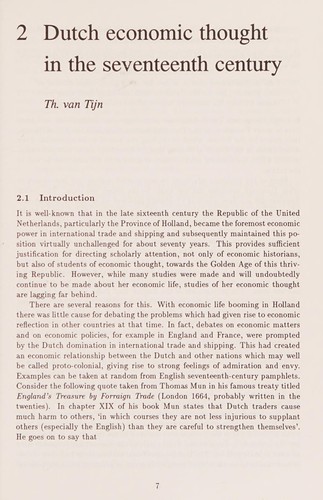 Economic Thought in the Netherlands, 1650-1950