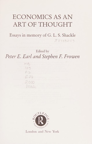 Economics as an Art of Thought