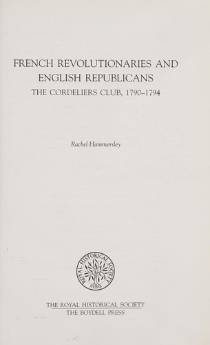 French Revolutionaries and English Republicans