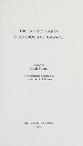 The Knightly Tale of Golagros and Gawane