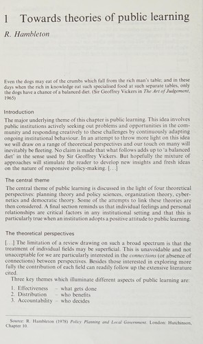 Public policy in theory and practice
