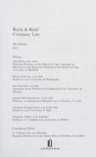 Boyle & Birds' company law