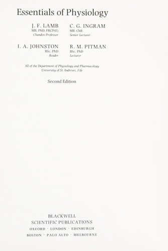 Essentials of physiology