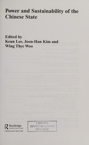 Power and Sustainability of the Chinese State