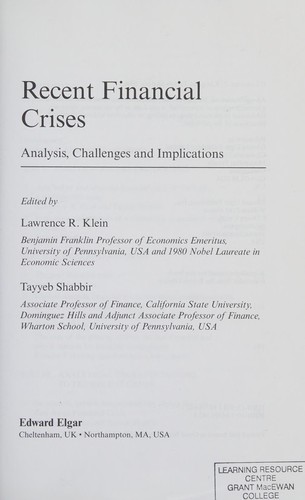 Recent Financial Crises: Analysis, Challenges and Implications