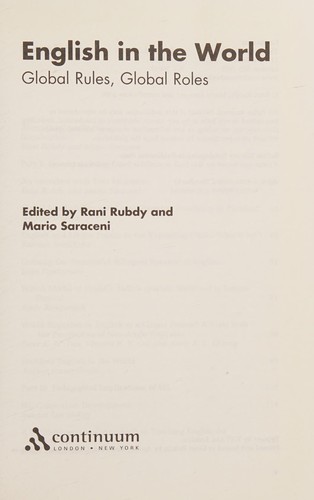 English in the World: Global Rules, Global Roles