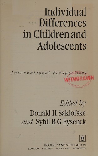 Individual differences in children and adolescents