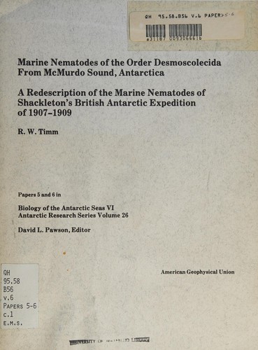 Marine Nematodes of the Order Desmoscolecida from McMurdo Sound, Antarctica