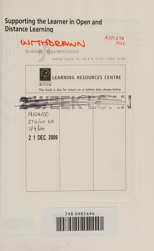 Supporting the Learner in Open and Distance Learning
