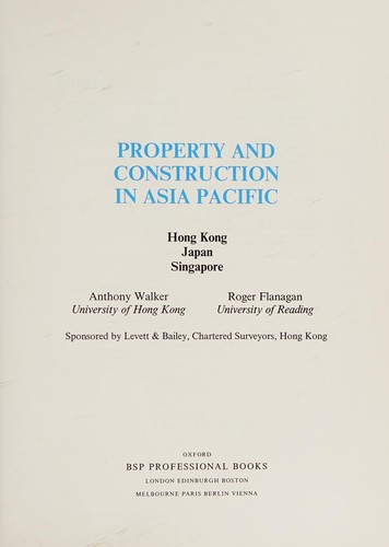 Property and Construction in Asia Pacific: Hong Kong, Japan, Singapore