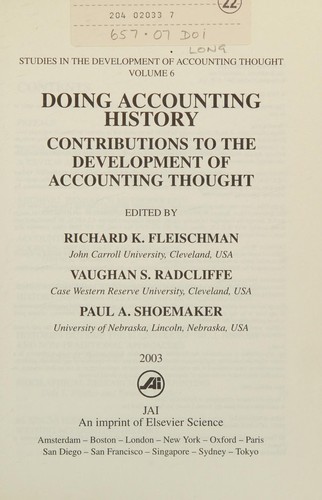Doing accounting history