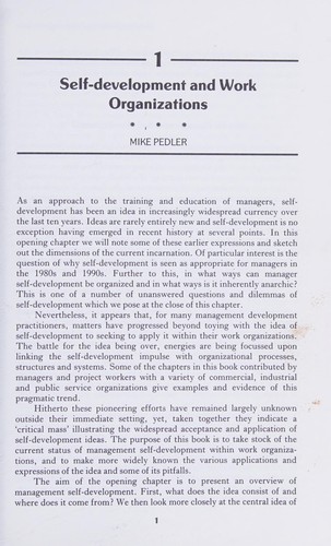 Applying Self-Development in Organizations