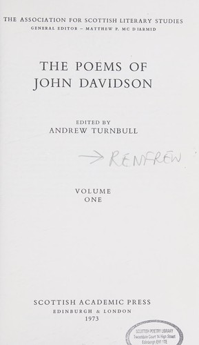 The Poems of John Davidson