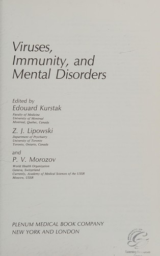 Viruses, Immunity and Mental Disorders