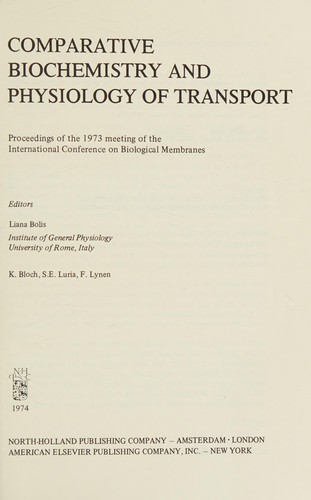 Comparative Biochemistry and Physiology of Transport