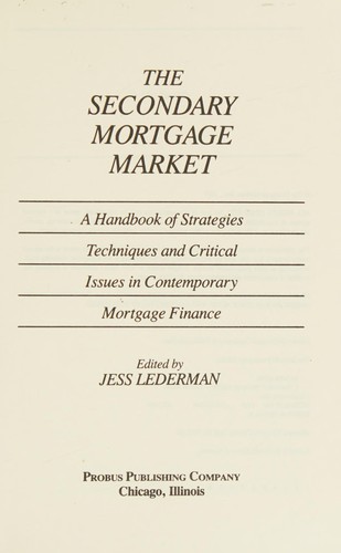 The Secondary mortgage market