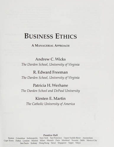 Business ethics: a managerial approach