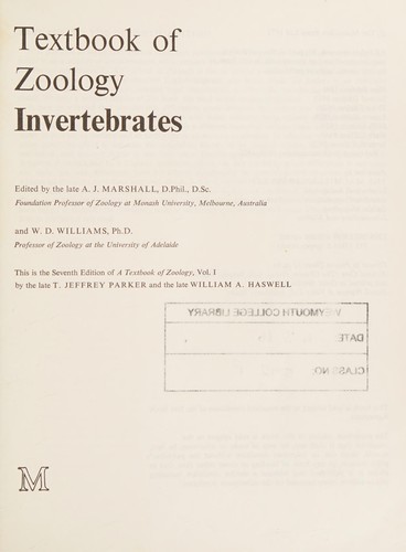Textbook of zoology