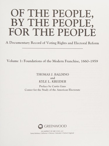 Of the People, by the People, for the People