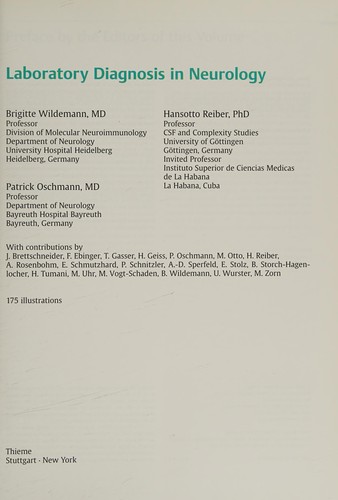 Laboratory diagnosis in neurology