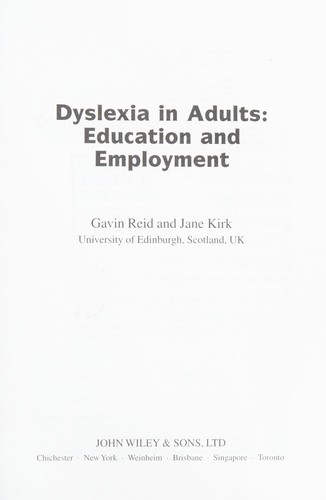 Dyslexia in Adults