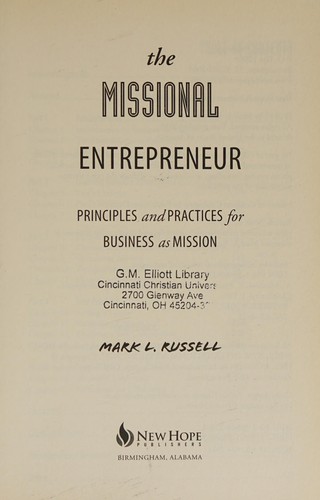 The Missional Entrepreneur