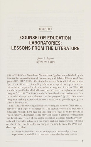 Developing and Directing Counselor Education Laboratories