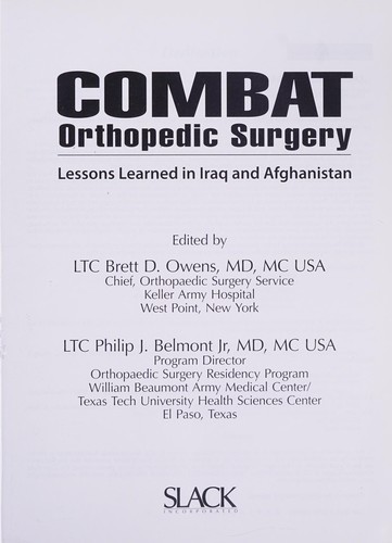 Combat Orthopedic Surgery