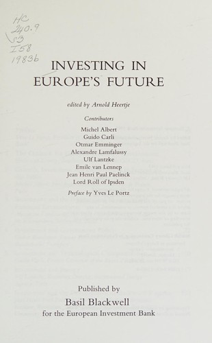 Investing in Europe's Future