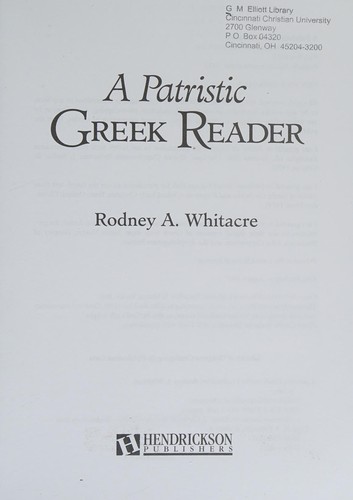 A patristic Greek reader